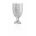 Hand Cut 24% Lead Crystal Vase w/ Decorative Mouth (10")